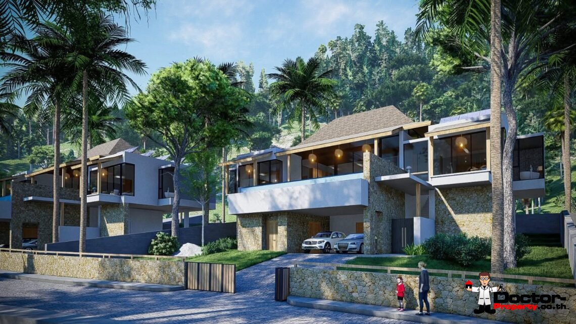 Spacious 3 Bedroom Pool Villa with Sea View in Mae Nam, Koh Samui – For Sale